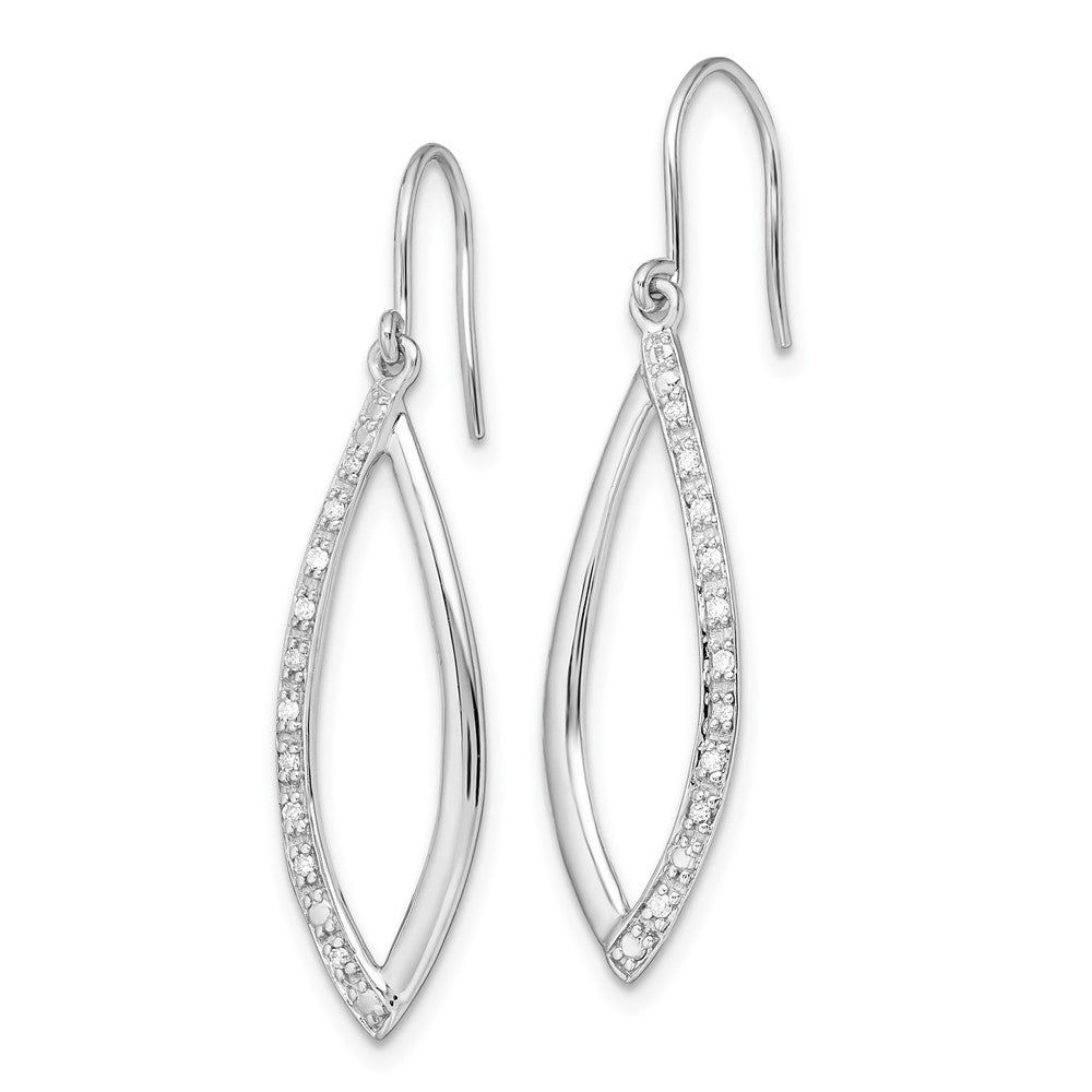 Rhodium-plated Sterling Silver Diamond Dangle Earrings