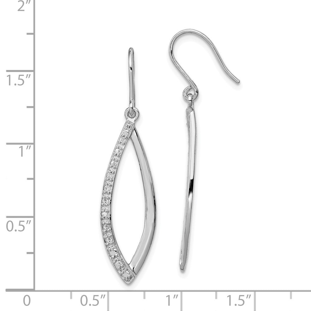 Rhodium-plated Sterling Silver Diamond Dangle Earrings