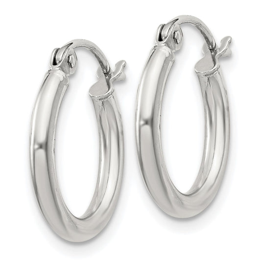 Sterling Silver 2mm Round Hoop Earrings