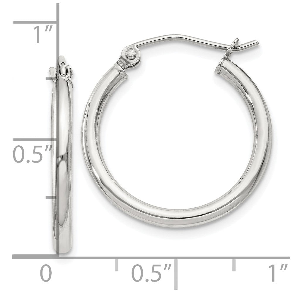 Sterling Silver 2mm Round Hoop Earrings