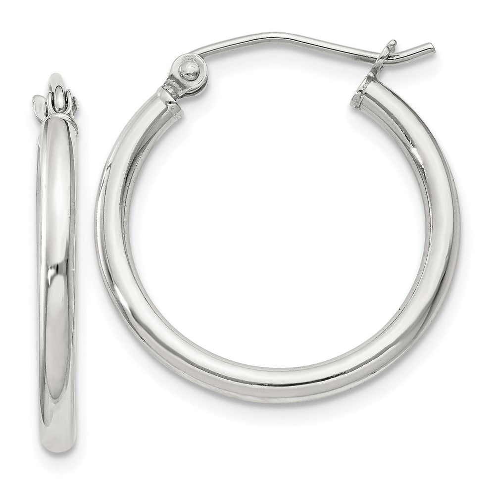 Sterling Silver 2mm Round Hoop Earrings