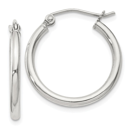 Sterling Silver 2mm Round Hoop Earrings