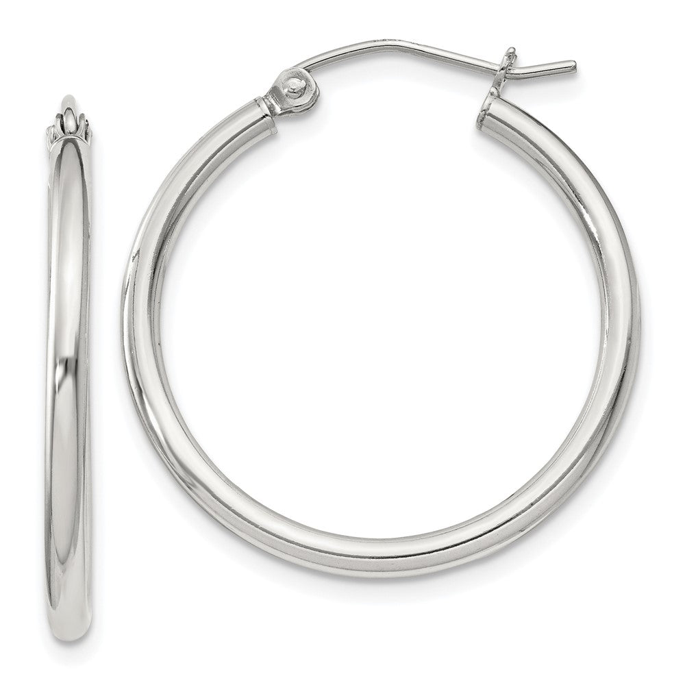 Sterling Silver 2mm Round Hoop Earrings