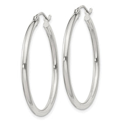 Sterling Silver 2mm Round Hoop Earrings