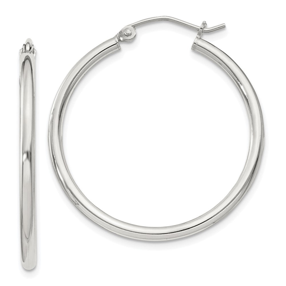 Sterling Silver 2mm Round Hoop Earrings