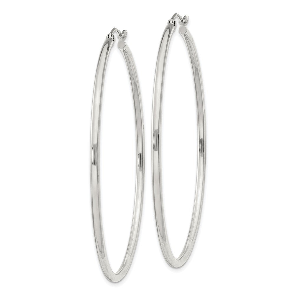 Sterling Silver 2mm Round Hoop Earrings