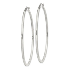 Sterling Silver 2mm Round Hoop Earrings