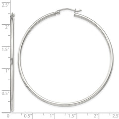 Sterling Silver 2mm Round Hoop Earrings