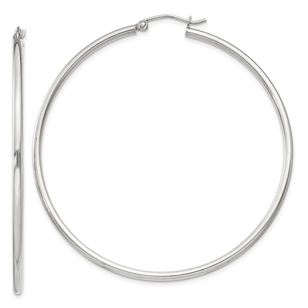 Sterling Silver 2mm Round Hoop Earrings