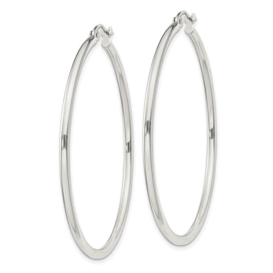 Sterling Silver 2mm Round Hoop Earrings