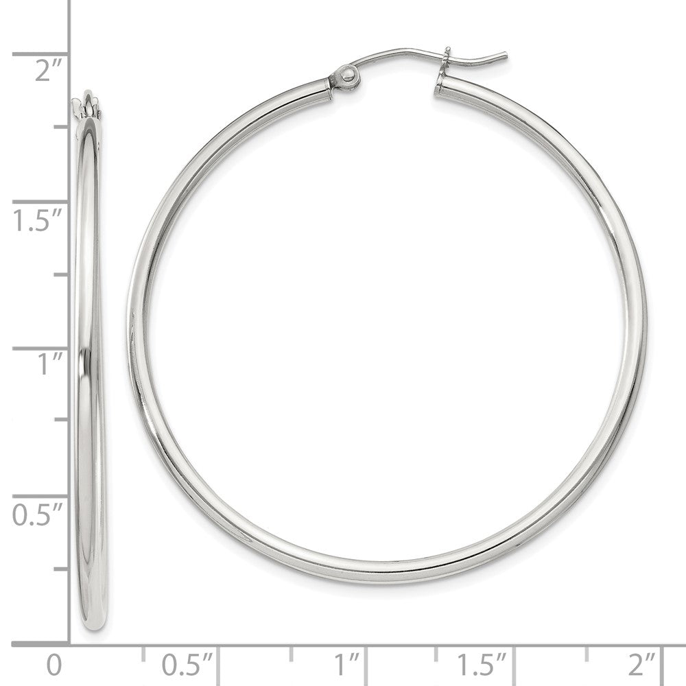 Sterling Silver 2mm Round Hoop Earrings