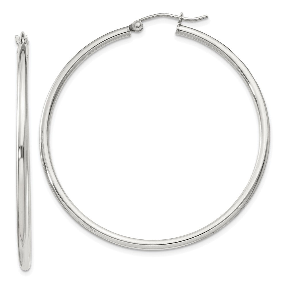 Sterling Silver 2mm Round Hoop Earrings