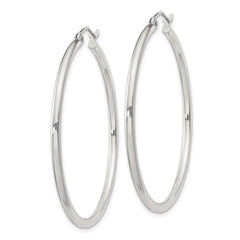 Sterling Silver 2mm Round Hoop Earrings