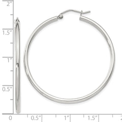 Sterling Silver 2mm Round Hoop Earrings