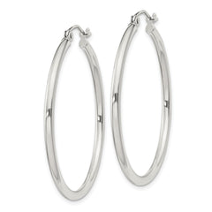 Sterling Silver 2mm Round Hoop Earrings