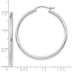 Sterling Silver 2mm Round Hoop Earrings