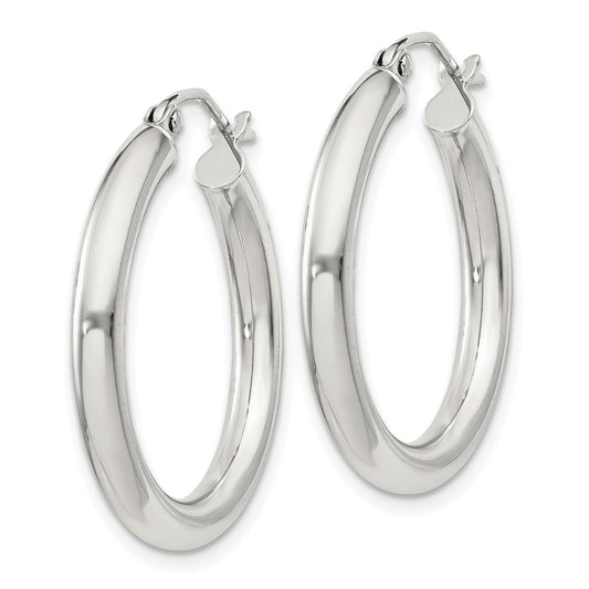 Sterling Silver 3mm Round Hoop Earrings