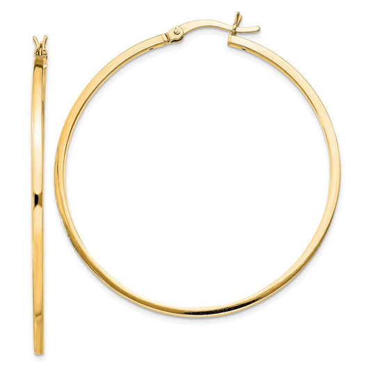Yellow Gold-plated Sterling Silver 1.5x45mm Hoop Earrings