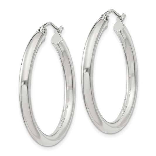 Sterling Silver 3mm Round Hoop Earrings