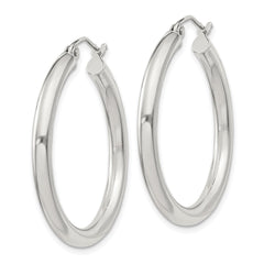 Sterling Silver 3mm Round Hoop Earrings