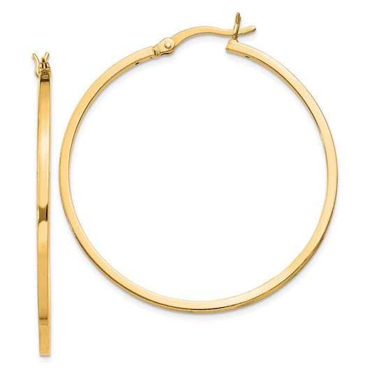 Yellow Gold-plated Sterling Silver 1.5x40mm Hoop Earrings