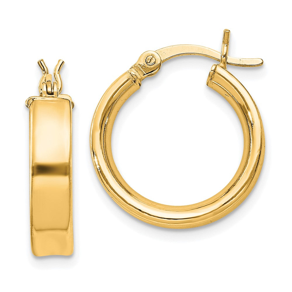 Yellow Gold-plated Sterling Silver 4x16mm Hoop Earrings
