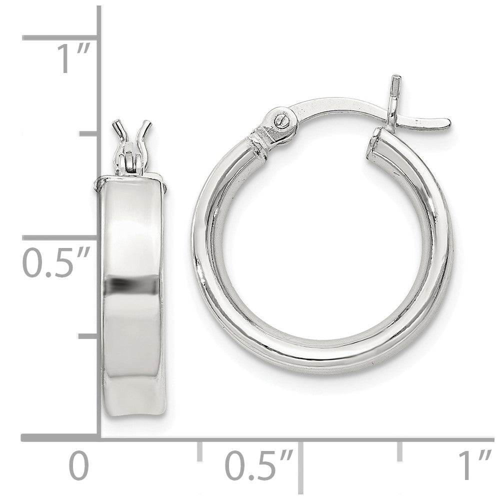 Sterling Silver 4x16mm Hoop Earrings