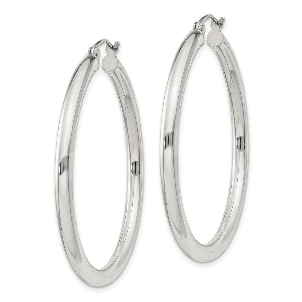 Sterling Silver 3mm Round Hoop Earrings