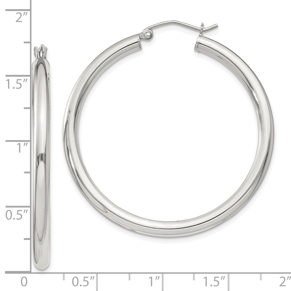 Sterling Silver 3mm Round Hoop Earrings