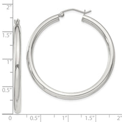 Sterling Silver 3mm Round Hoop Earrings