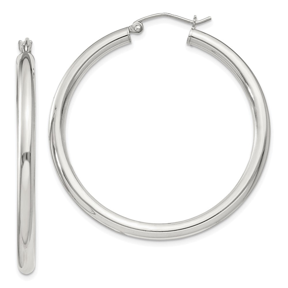 Sterling Silver 3mm Round Hoop Earrings