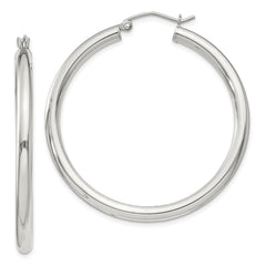 Sterling Silver 3mm Round Hoop Earrings