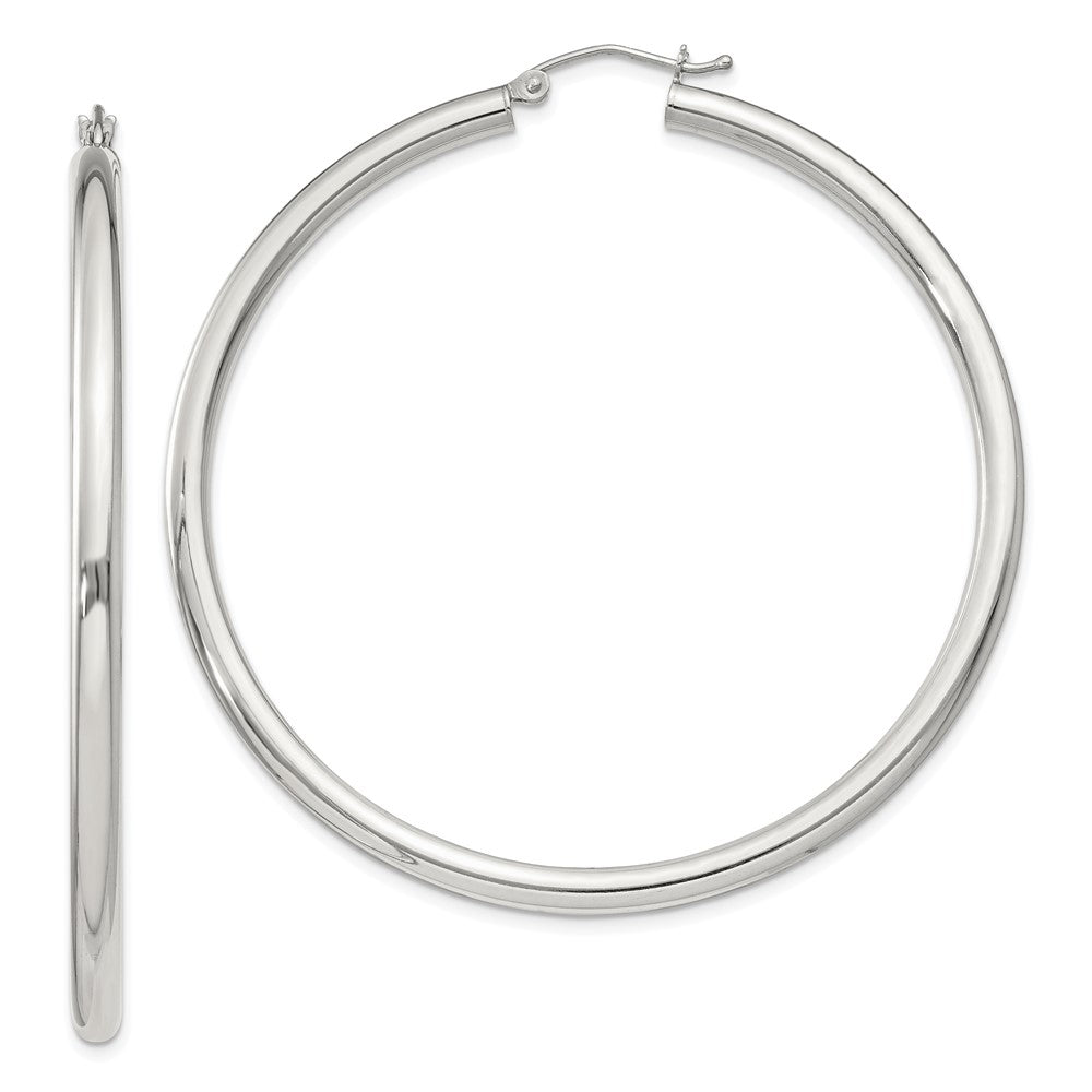 Sterling Silver 3mm Round Hoop Earrings