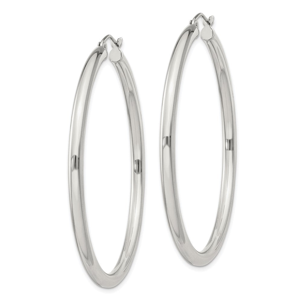 Sterling Silver 3mm Round Hoop Earrings