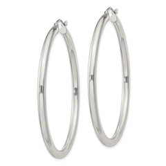 Sterling Silver 3mm Round Hoop Earrings