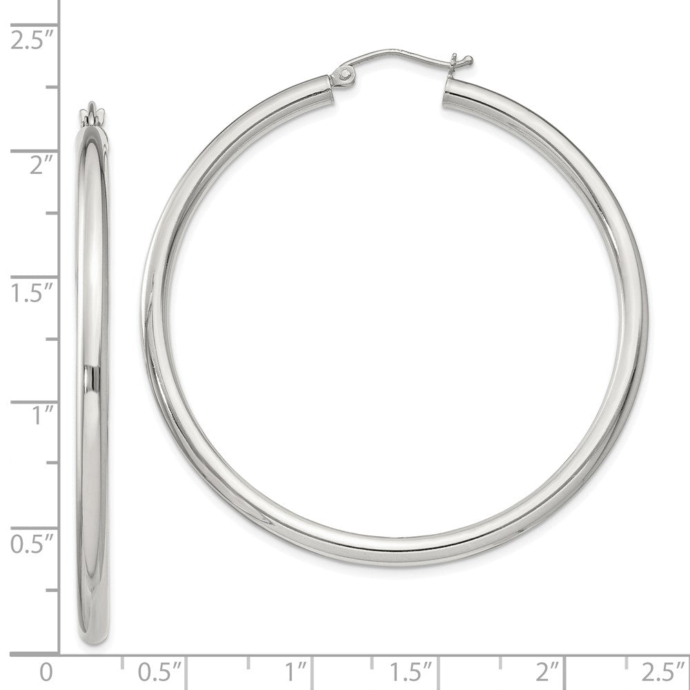 Sterling Silver 3mm Round Hoop Earrings