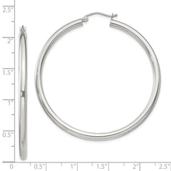 Sterling Silver 3mm Round Hoop Earrings