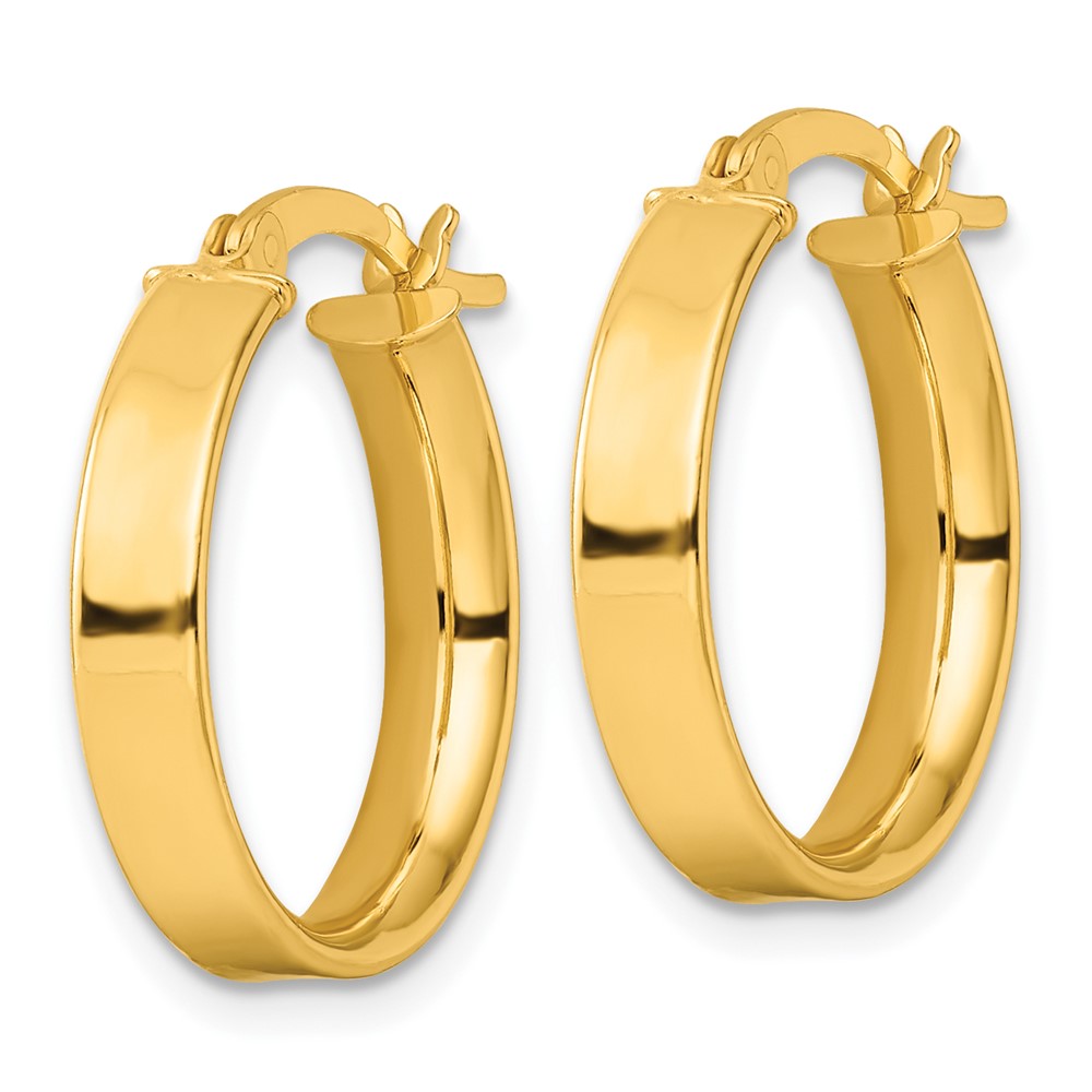 Yellow Gold-plated Sterling Silver 4.25x20 Hoop Earrings