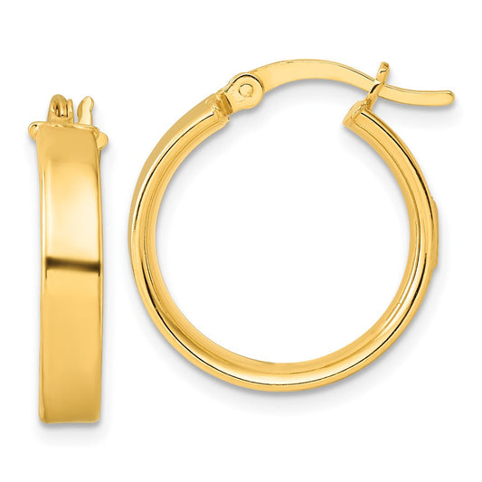 Yellow Gold-plated Sterling Silver 4.25x20 Hoop Earrings