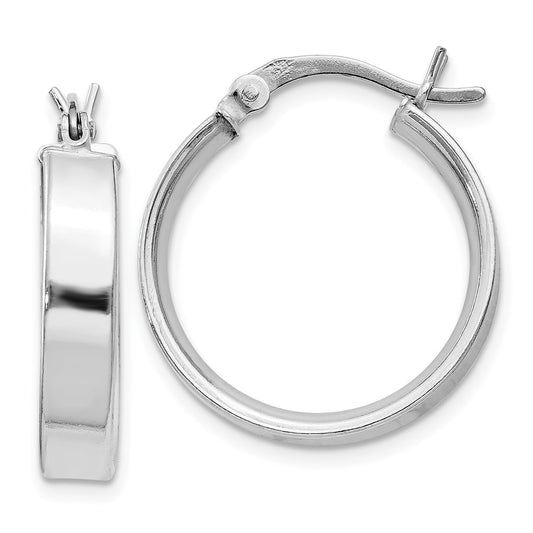 Rhodium-plated Sterling Silver 4.25x20 Hoop Earrings