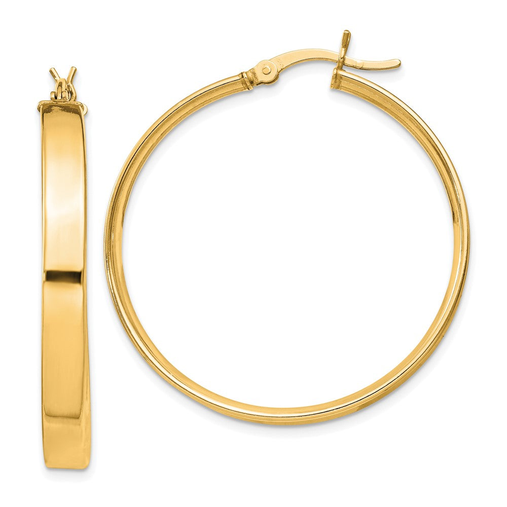 Yellow Gold-plated Sterling Silver 4.25x35 Hoop Earrings