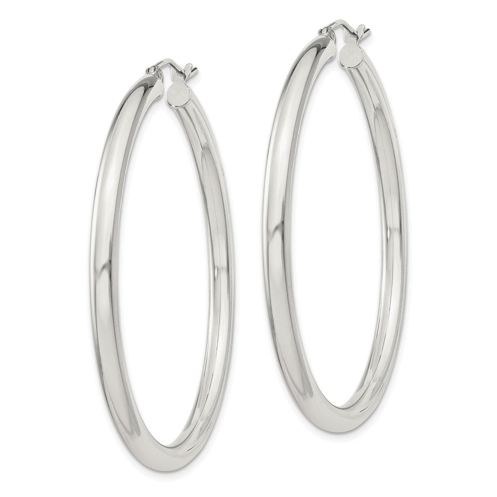 Sterling Silver 3mm Round Hoop Earrings