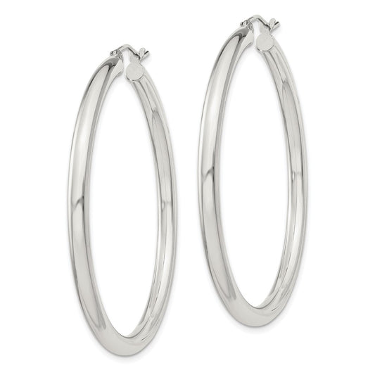 Sterling Silver 3mm Round Hoop Earrings