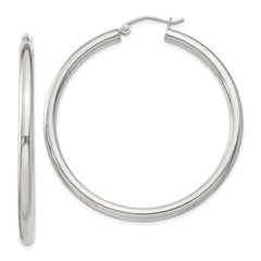 Sterling Silver 3mm Round Hoop Earrings