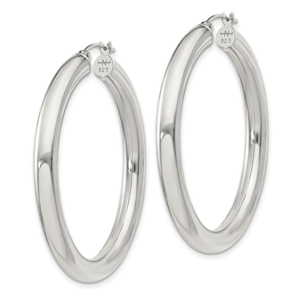 Sterling Silver 4mm Round Hoop Earrings