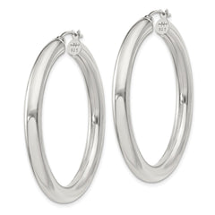 Sterling Silver 4mm Round Hoop Earrings