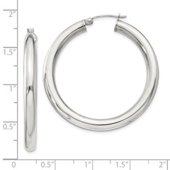 Sterling Silver 4mm Round Hoop Earrings