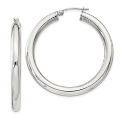 Sterling Silver 4mm Round Hoop Earrings