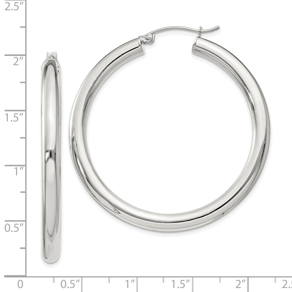 Sterling Silver 4mm Round Hoop Earrings