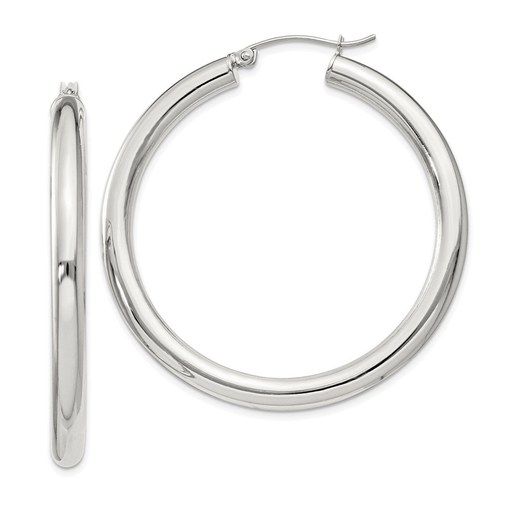 Sterling Silver 4mm Round Hoop Earrings